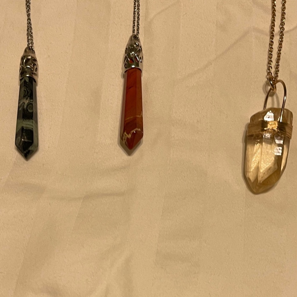 Crystal and stone pendant necklaces